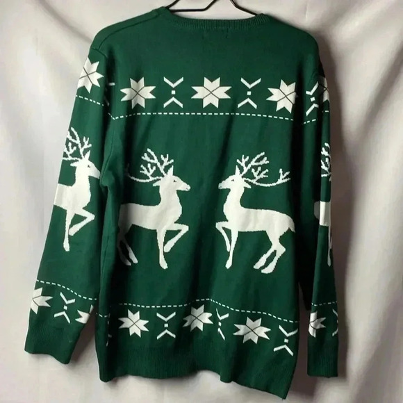 - SYKOORIA MENS SIZE XXL WINTER  CHRISTMAS SWEATER HUNTER GREEN REINDEERS … - Picture 7 of 10